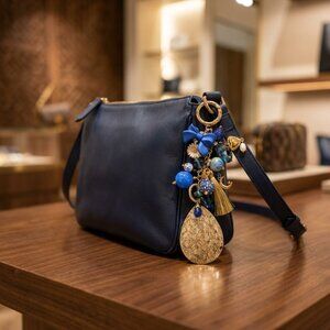 Purse Charm - Blue & Gold